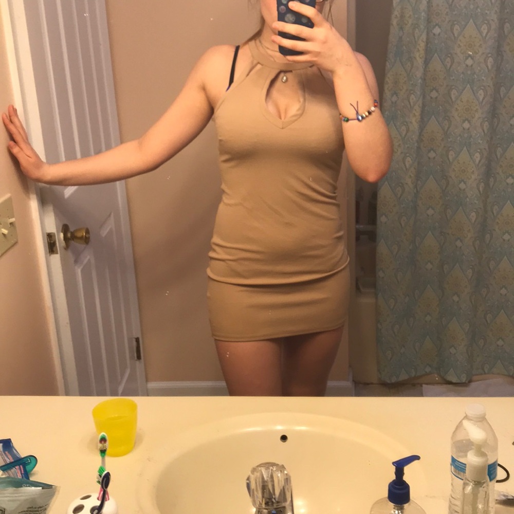 cream dress !